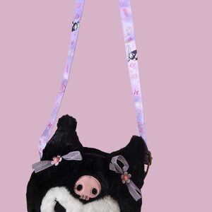 Black and Purple Kuromi Cat Shoulder Bag